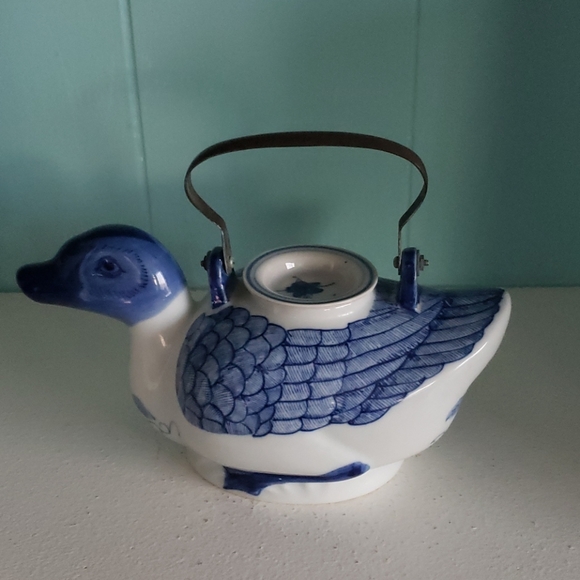 Vintage Kitchen Vintage Hand Painted Duck Teapot Poshmark